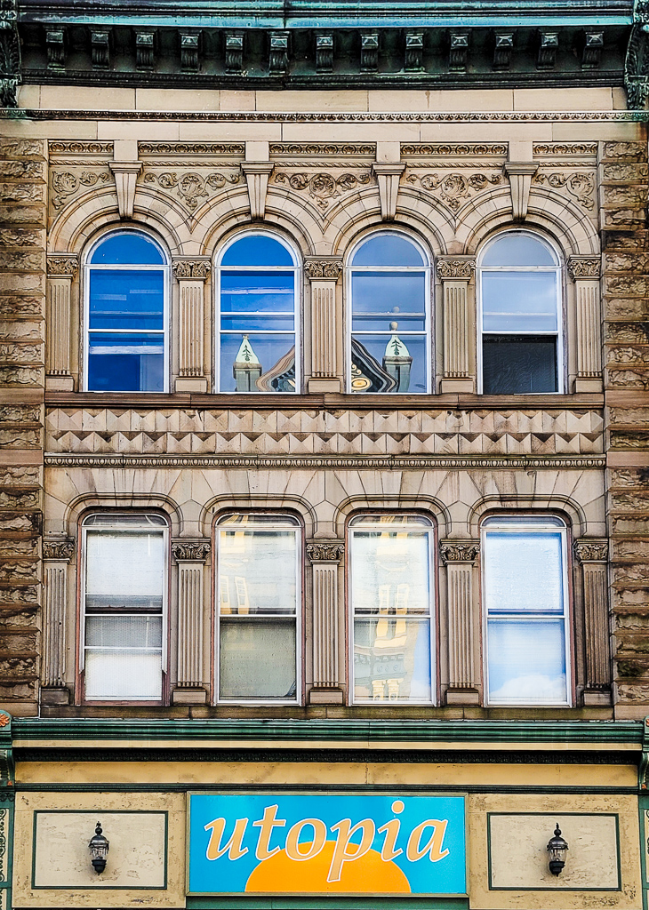 a building with many windows