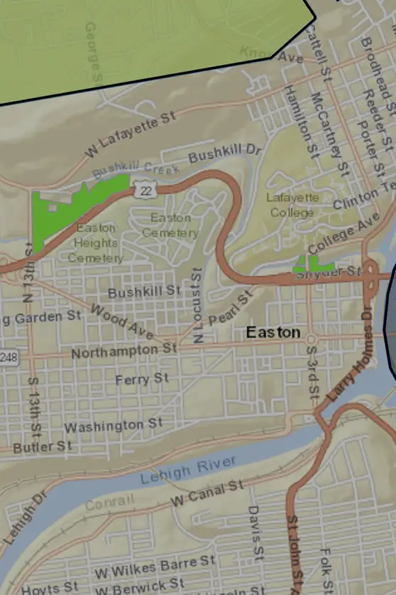 map of River Corridor with River Corridor Overlay