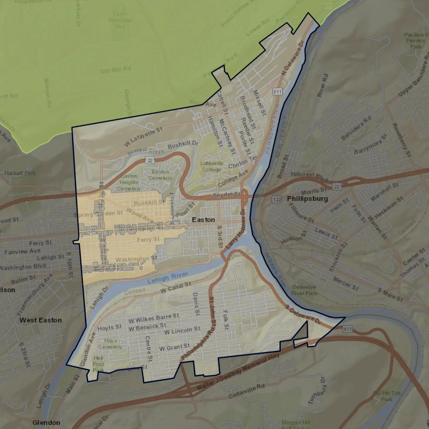 Map of West Ward zoning district