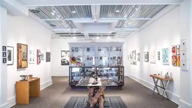 Interior of Connexions Gallery art space on Northampton Street in Easton, Pennsylvania.