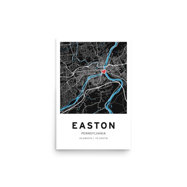 New! Easton PA Map Print – 12×18 - Image 4